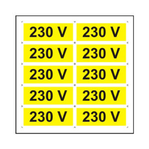 230V (10 etichete pe coala PVC)