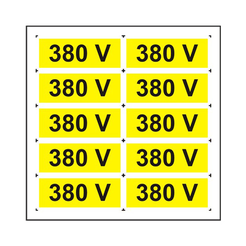 380 V (10 etichete pe coala PVC)